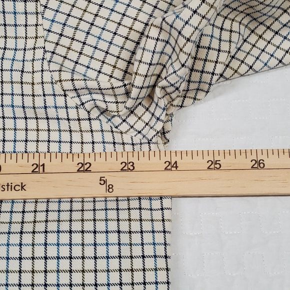 T Harris London Men's Long Sleeve Shirt Size L Large Gentleman's Fit Check Cream - Picture 6 of 10